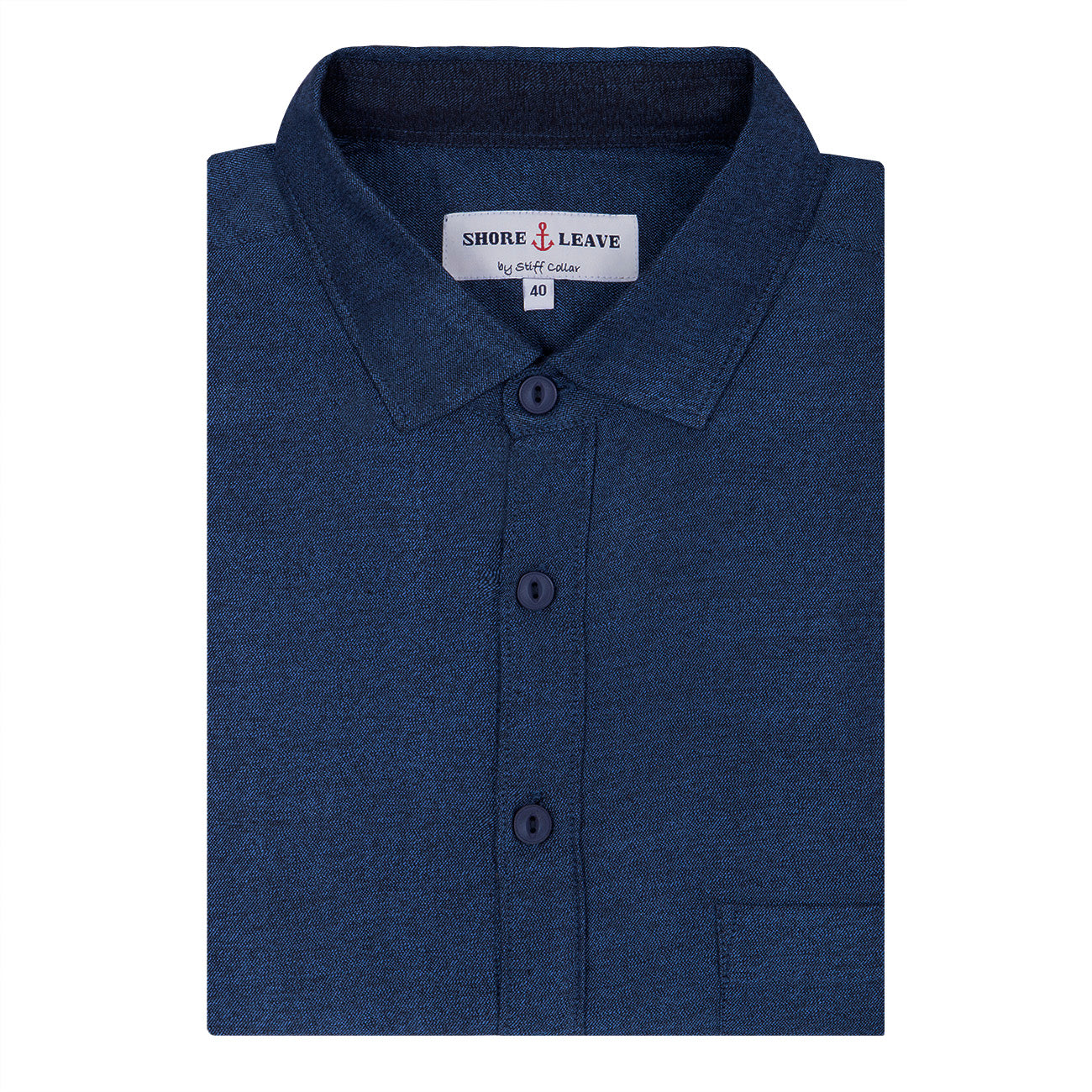 Premium Metallic Blue Mélange Casual Shirt
