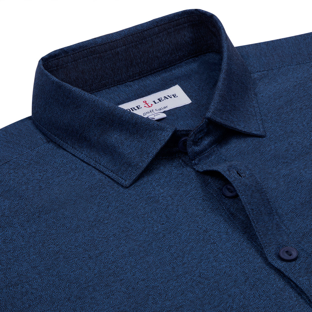 Premium Metallic Blue Mélange Casual Shirt