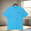 Soft Enzyme Washed Azure Blue Round Neck Cotton T-shirt