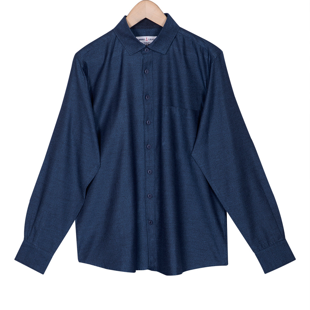 Premium Metallic Blue Mélange Casual Shirt