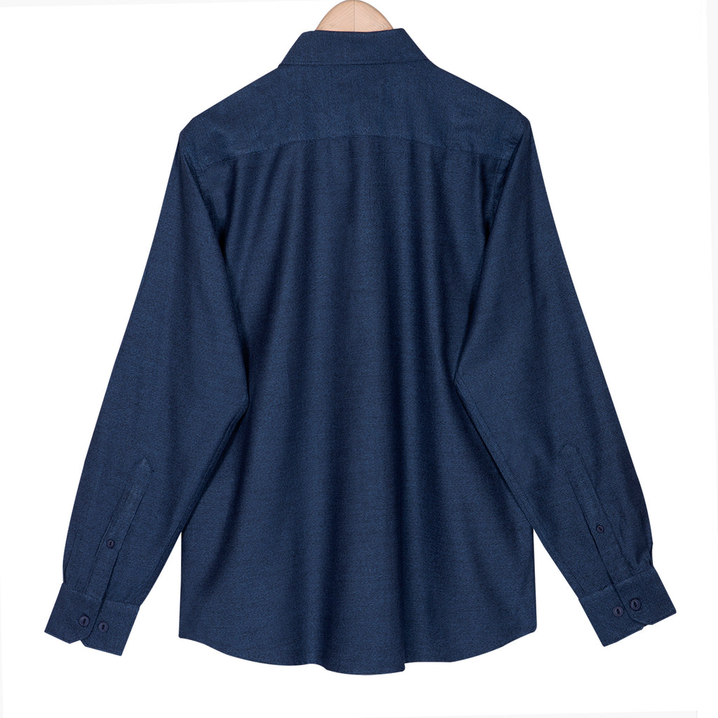 Premium Metallic Blue Mélange Casual Shirt