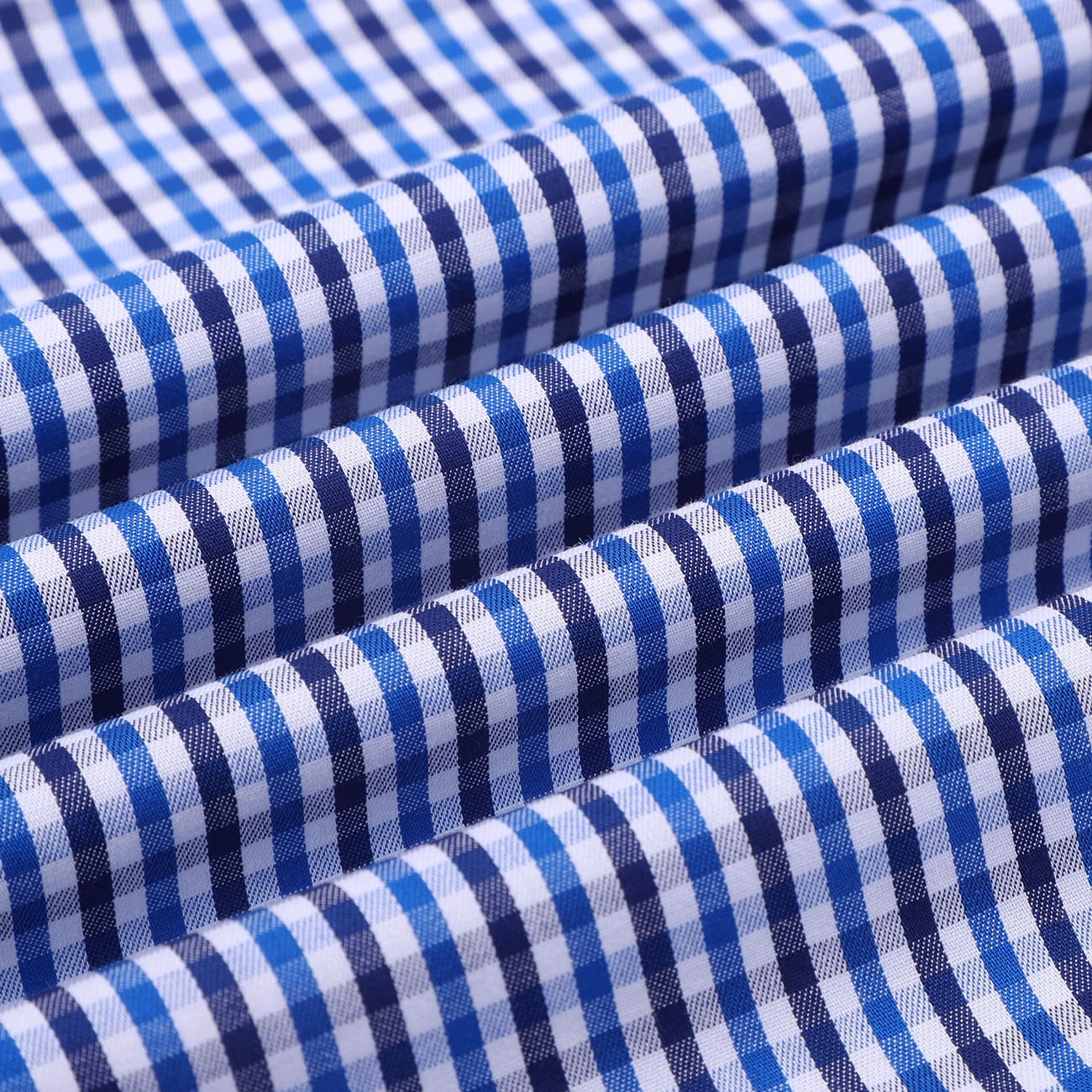 Monti Ultramarine Blue Gingham Checks Half Sleeve Shirt
