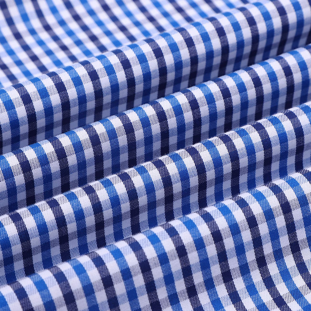 Monti Ultramarine Blue Gingham Checks Half Sleeve Shirt