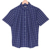 Navy Blue Half Sleeve Checks Regular Fit Shirt