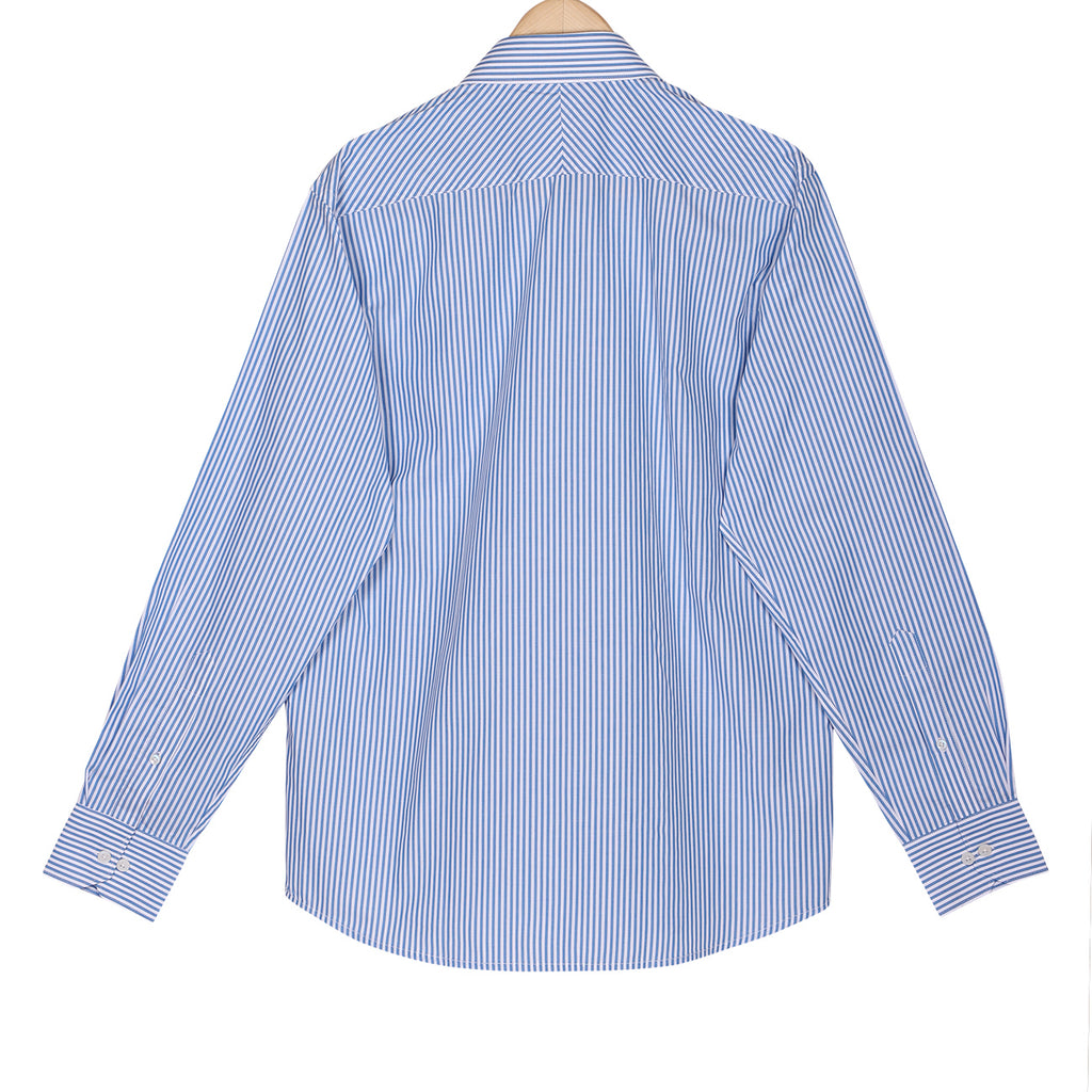 Azure Blue Candy Stripe Cotton Shirt