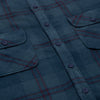 Wolf Navy Grey Check Overdyed Ball Wash Shirt