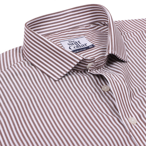 White Dobby Stripes 2 Ply Giza Cotton Regular Fit Shirt