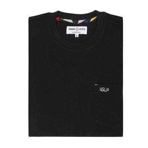 Black Celebration Print Cotton Open Collar half sleeve Shirt