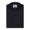 Coal Black Mandarin Collar Cotton Shirt
