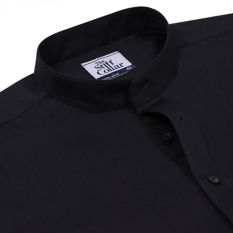 Distressed Black Denim Casual Shirt