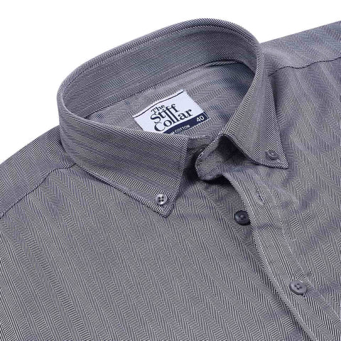 Curacao Blue Dobby Wrinkle-free Button Down 2 Ply Giza Cotton Shirt