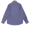 Luthai Navy Blue Button-Down Gingham Checks 2 Ply Giza Cotton Shirt