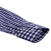 Luthai Navy Blue Button-Down Gingham Checks 2 Ply Giza Cotton Shirt