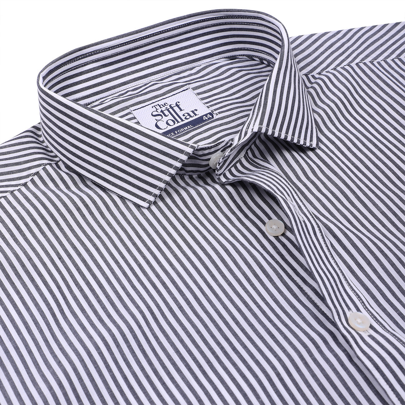 Carbon Black Candy Stripes Half Sleeve Cotton Shirt