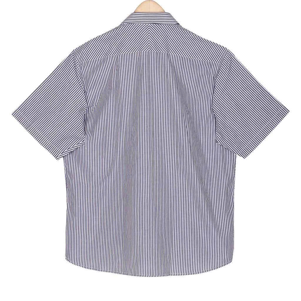 Carbon Black Candy Stripes Half Sleeve Cotton Shirt
