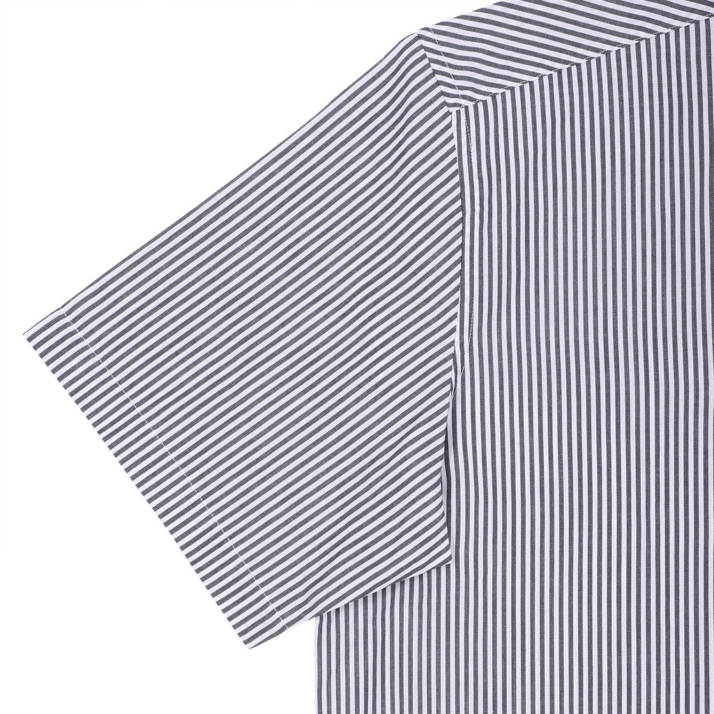 Carbon Black Candy Stripes Half Sleeve Cotton Shirt