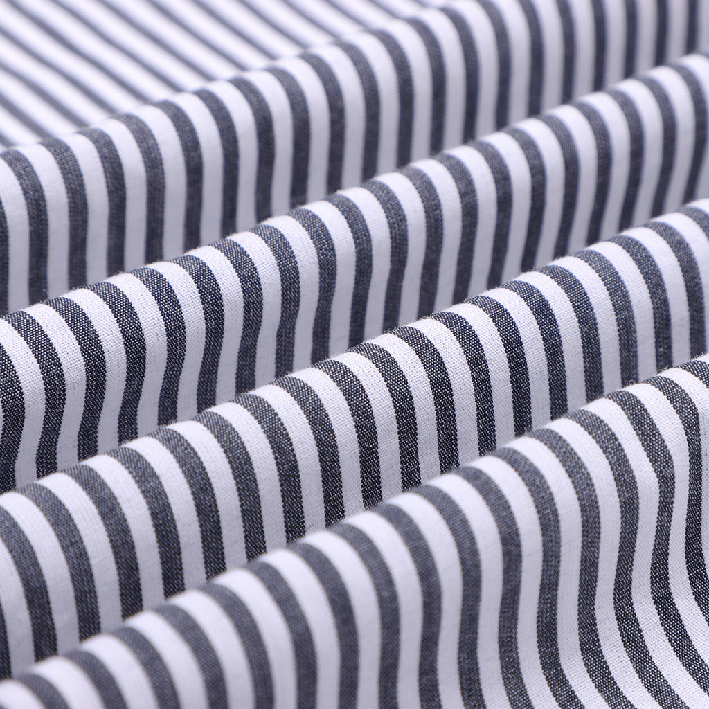 Carbon Black Candy Stripes Half Sleeve Cotton Shirt