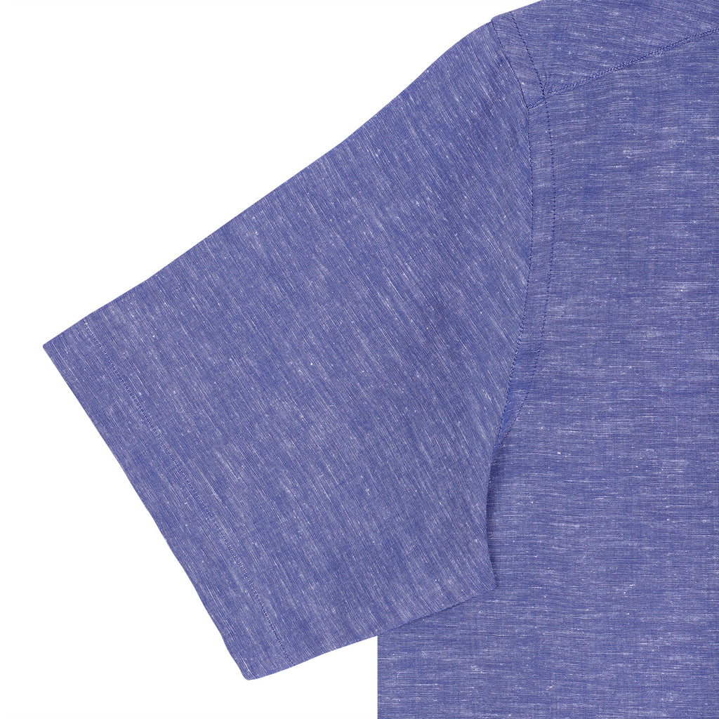 Cairo Blue Pure Linen Half Sleeve Shirt