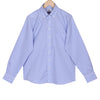 Luthai Oriental Blue Outlined Checks Button Down 2 Ply Giza Cotton Shirt