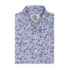 Summer Blue Cotton Linen Floral Print Half Sleeves Shirt