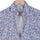 Summer Blue Cotton Linen Floral Print Half Sleeves Shirt