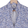 Summer Blue Cotton Linen Floral Print Half Sleeves Shirt