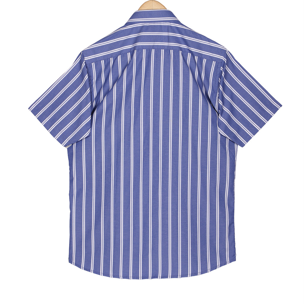 Aegean Blue Downing Stripes Half Sleeves Non Iron Shirt