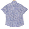 Summer Blue Cotton Linen Floral Print Half Sleeves Shirt