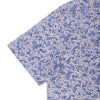 Summer Blue Cotton Linen Floral Print Half Sleeves Shirt