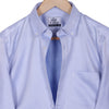 Elvis Blue Herringbone Wrinkle Free Button Down 2 Ply Premium Giza Cotton Shirt