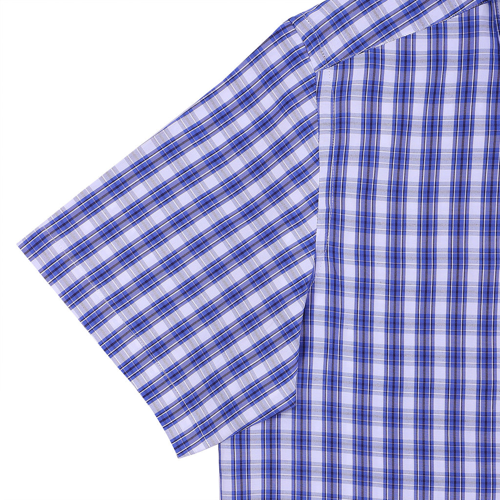 Jodhpur Blue Multi Check Half Sleeve Non Iron Shirt