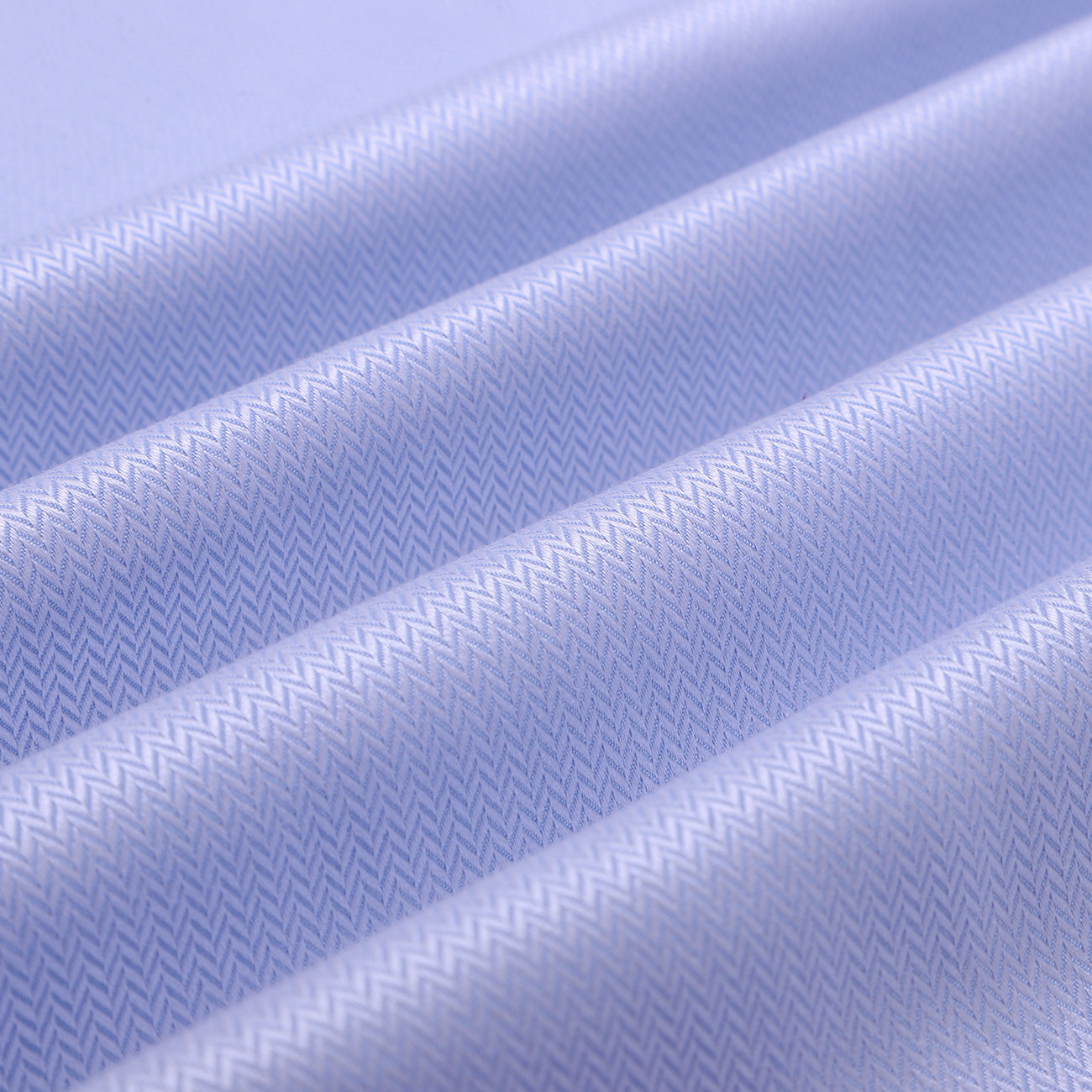 Elvis Blue Herringbone Wrinkle Free Button Down 2 Ply Premium Giza Cotton Shirt