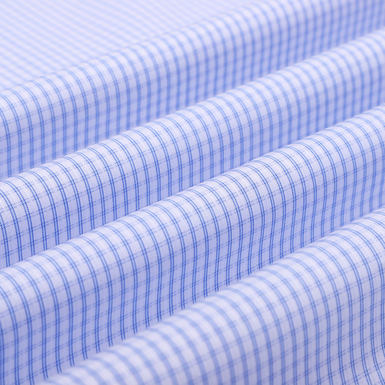 Luthai Spring Dew White Checks Button Down 2 Ply Giza Cotton Shirt