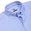 Luthai Harbor Blue Gingham Checks Button Down 2 Ply Giza Cotton Shirt