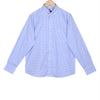 Luthai Harbor Blue Gingham Checks Button Down 2 Ply Giza Cotton Shirt
