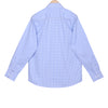 Luthai Harbor Blue Gingham Checks Button Down 2 Ply Giza Cotton Shirt