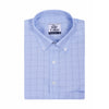 Luthai British Blue Glen Plaid Checks Button Down 2 Ply Giza Cotton Shirt