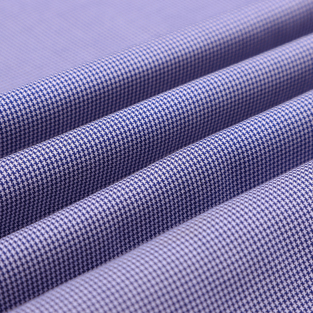Twilight Blue Micro Houndstooth 2 Ply Premium Giza Cotton Shirt