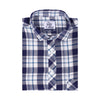 Navy Tartan Checks Half Sleeves Brushed Cotton Casual Shirt