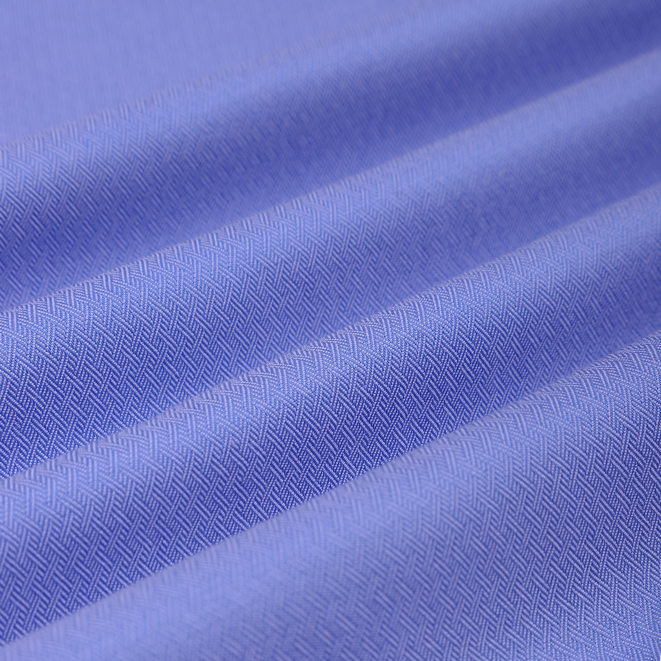 Italian Blue Structured Mandarin Collar 2 Ply Giza Cotton Shirt