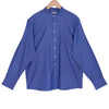 Persian Blue Dobby Mandarin Collar Giza Cotton Shirt