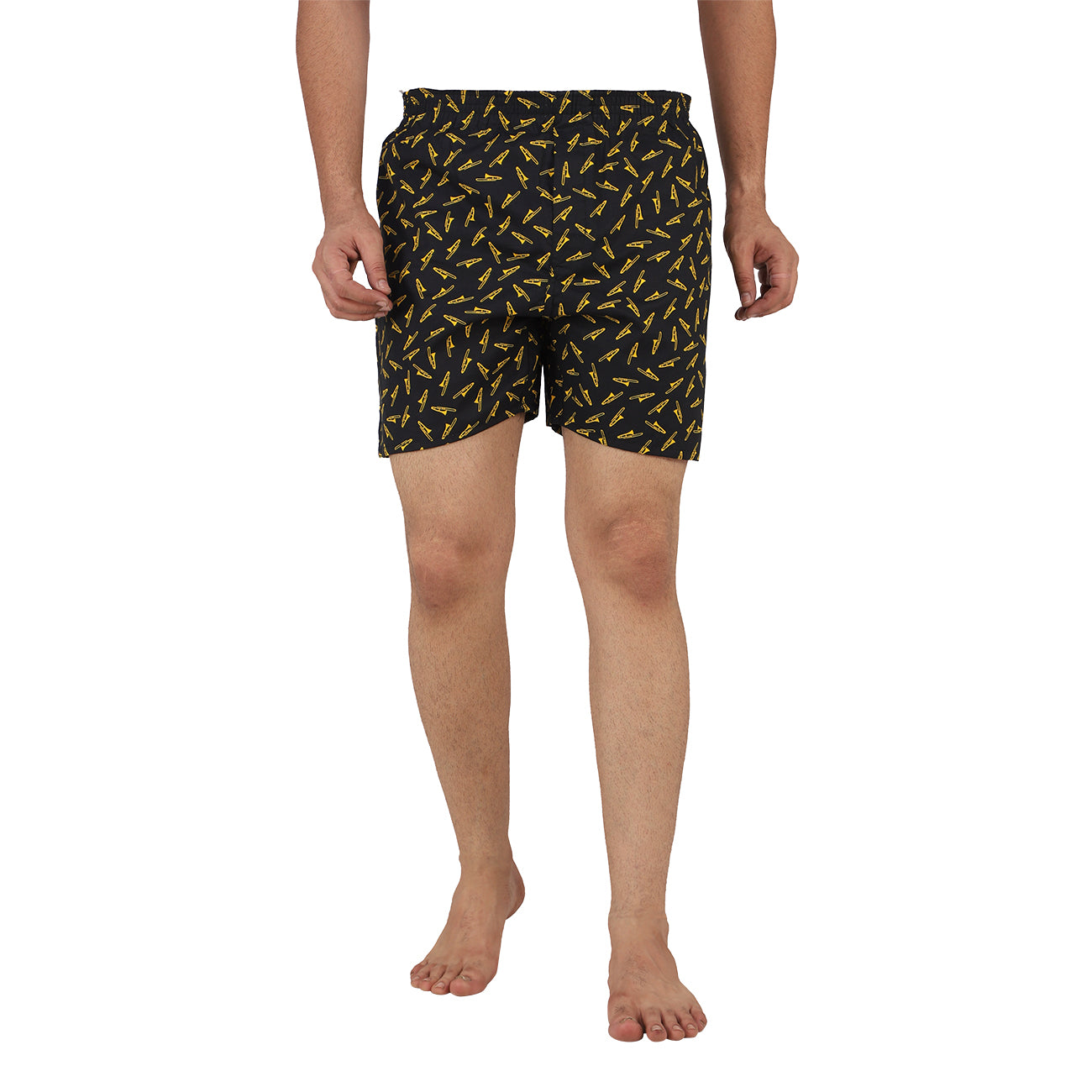 Black Printed Cotton Boxers
