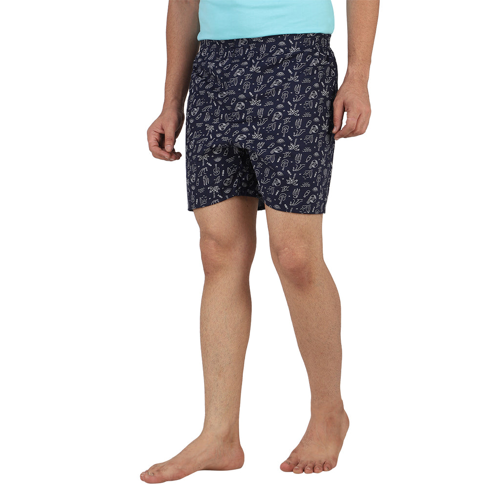 Pack of 3 Pure cotton Boxers (Navy, Blue, Black)