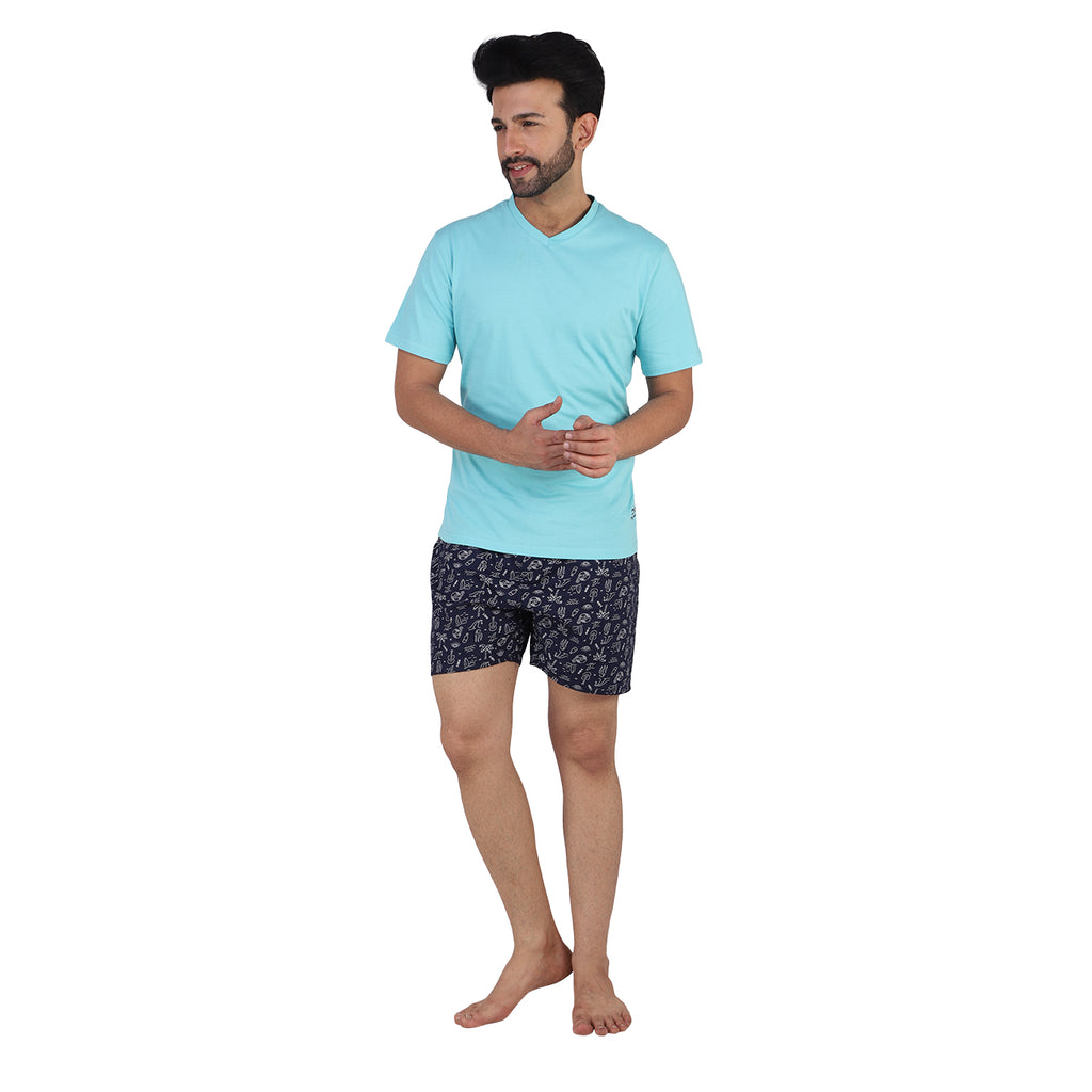 Navy Printed Cotton Boxers