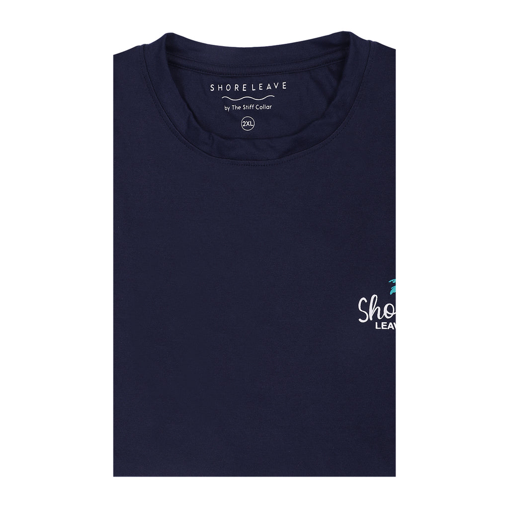 Soft Enzyme Washed Midnight Navy Round Neck Cotton T-shirt