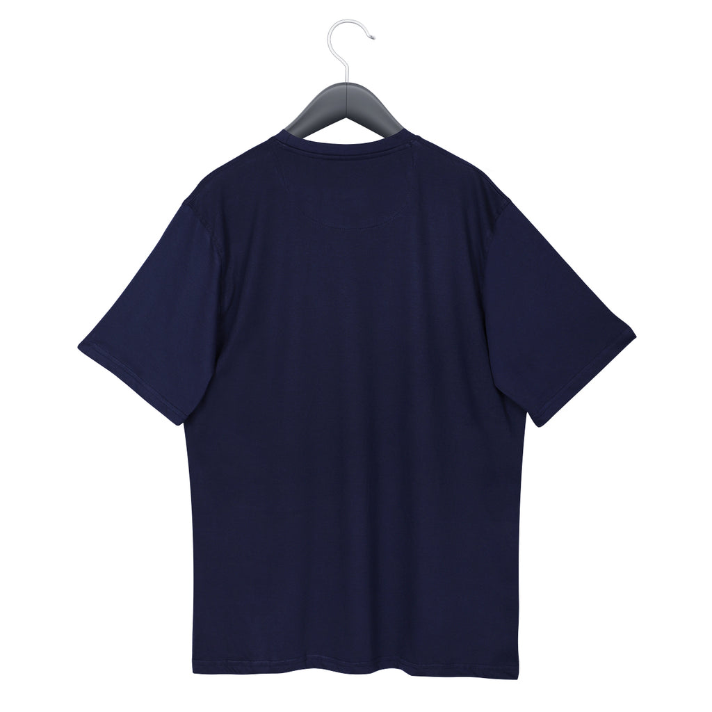 Soft Enzyme Washed Midnight Navy Round Neck Cotton T-shirt