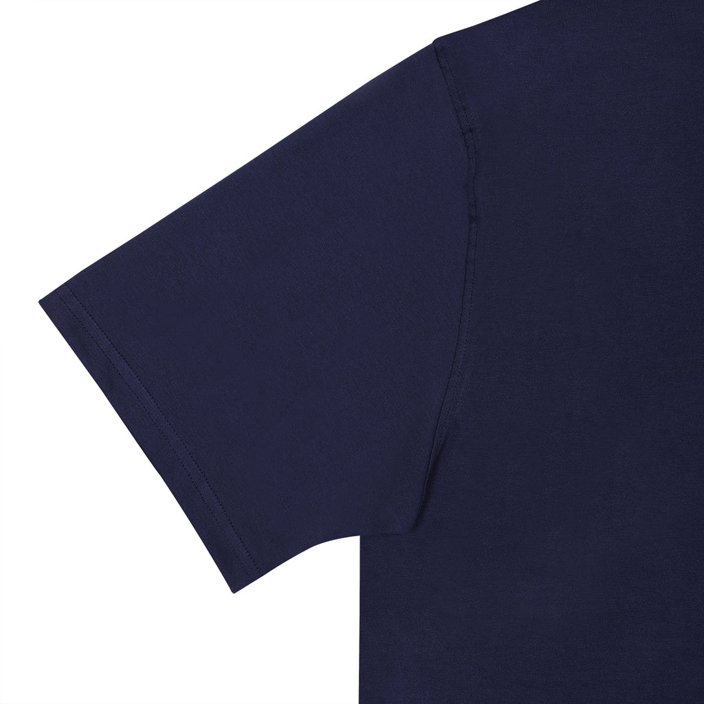 Soft Enzyme Washed Midnight Navy Round Neck Cotton T-shirt