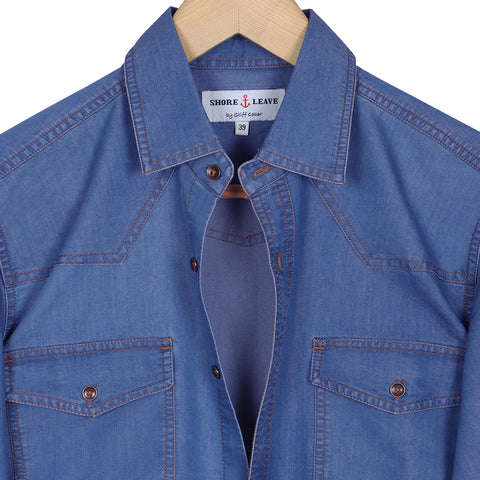 Navy Blue Half Sleeve Checks Regular Fit Shirt