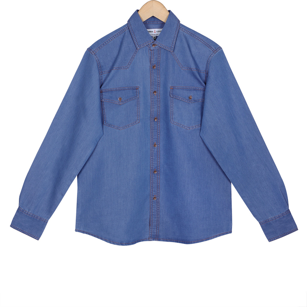Pacific Blue Softener Washed Denim Shirt