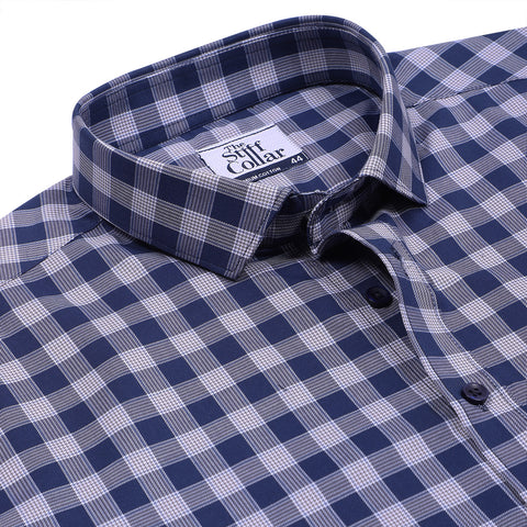 Pastel Yellow Checks Pure Linen Half Sleeve Shirt